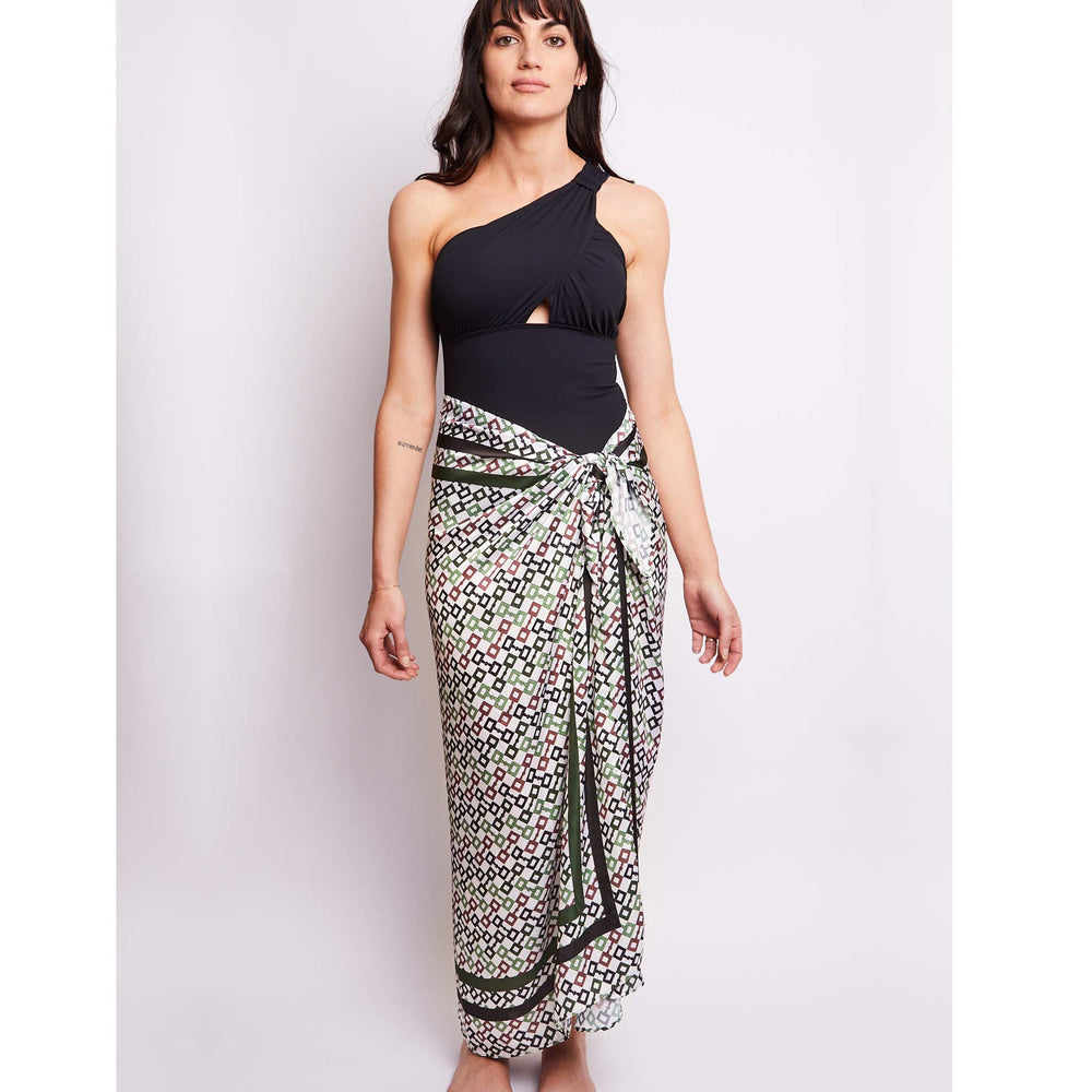 Patterned sarong multicolor gucci print back