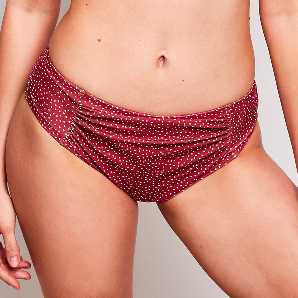 mid rise bikini bottom print dots cherry by australian brand contessa volpi
