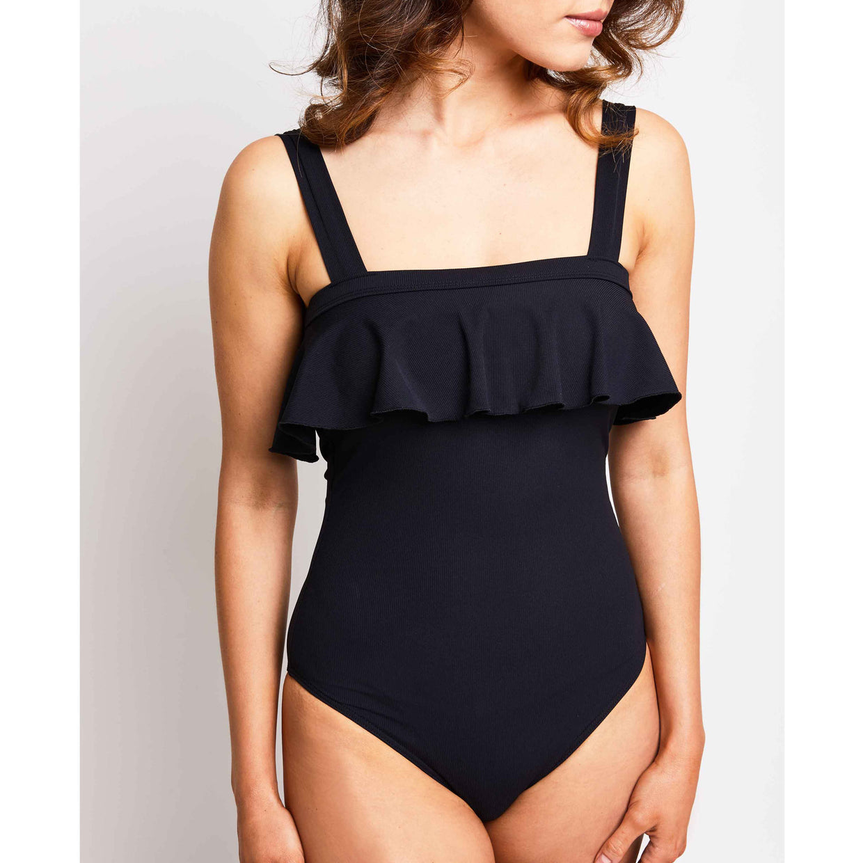 Clara One Piece Ribbed Black