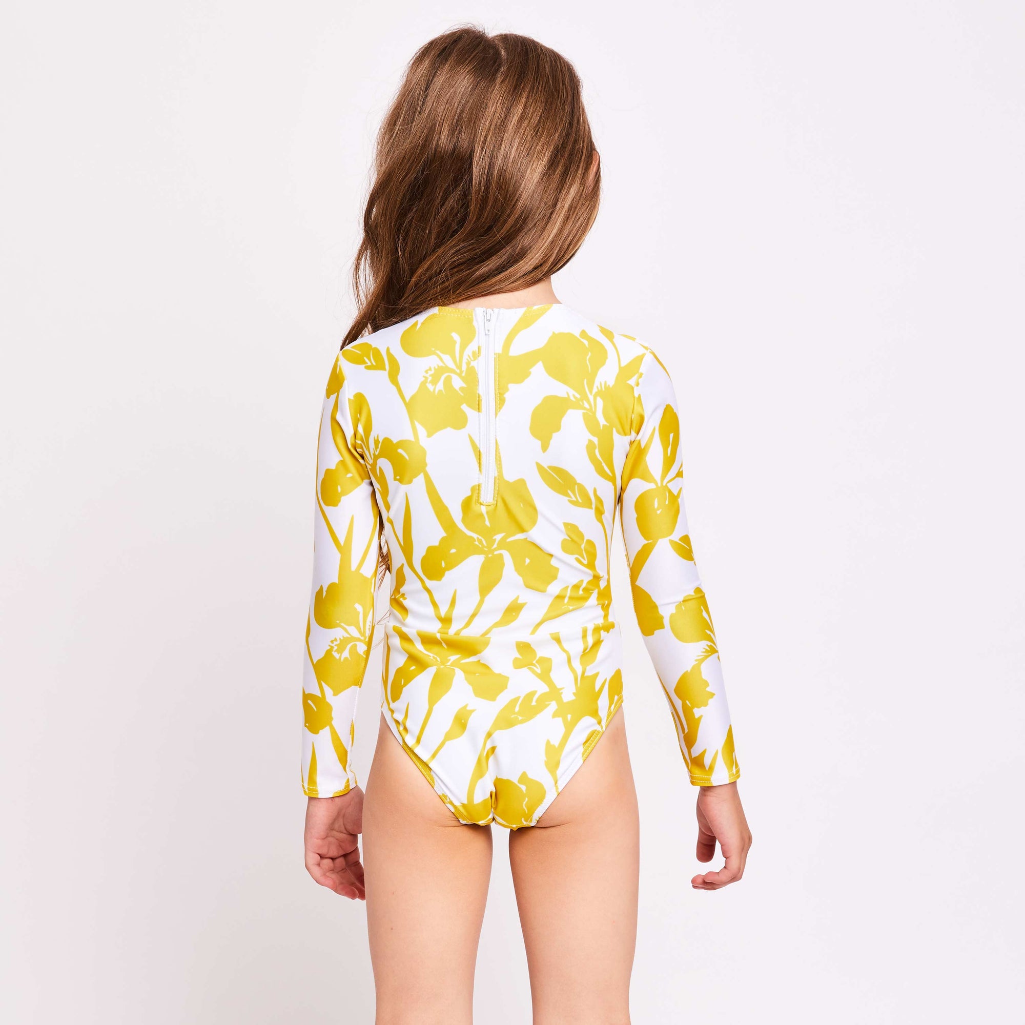 Little-Halle-surfsuit-long-sleeve-iris-yellow-back-contessa-volpi-matching-swimwear
