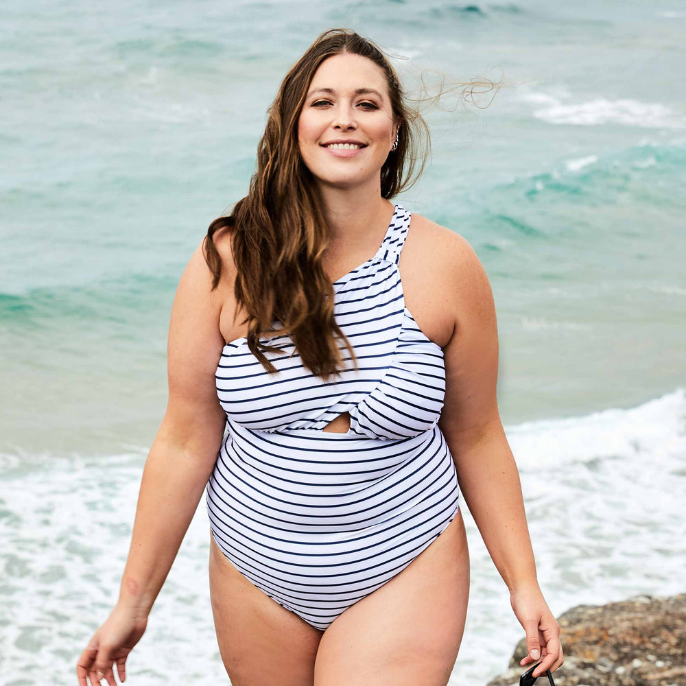 angelica swimsuit one piece stripes white and navy plus sizecontessavolpi